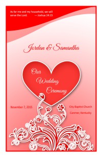 Wedding Program Cover Template 9G - Version 3